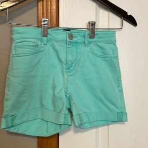 Gap Girls Teal Jean Stretch Shorts Midi